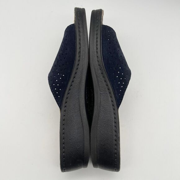 Fly Flot Blue Suede Anti Shock Anatomic Slide Cushioned Sandals Women US 8 Italy - Picture 7 of 11